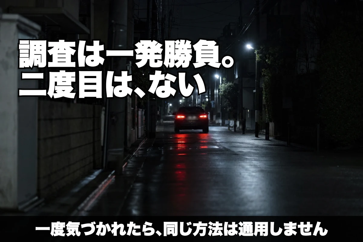調査は一発勝負で、一度気づかれると同じ方法は通用しない