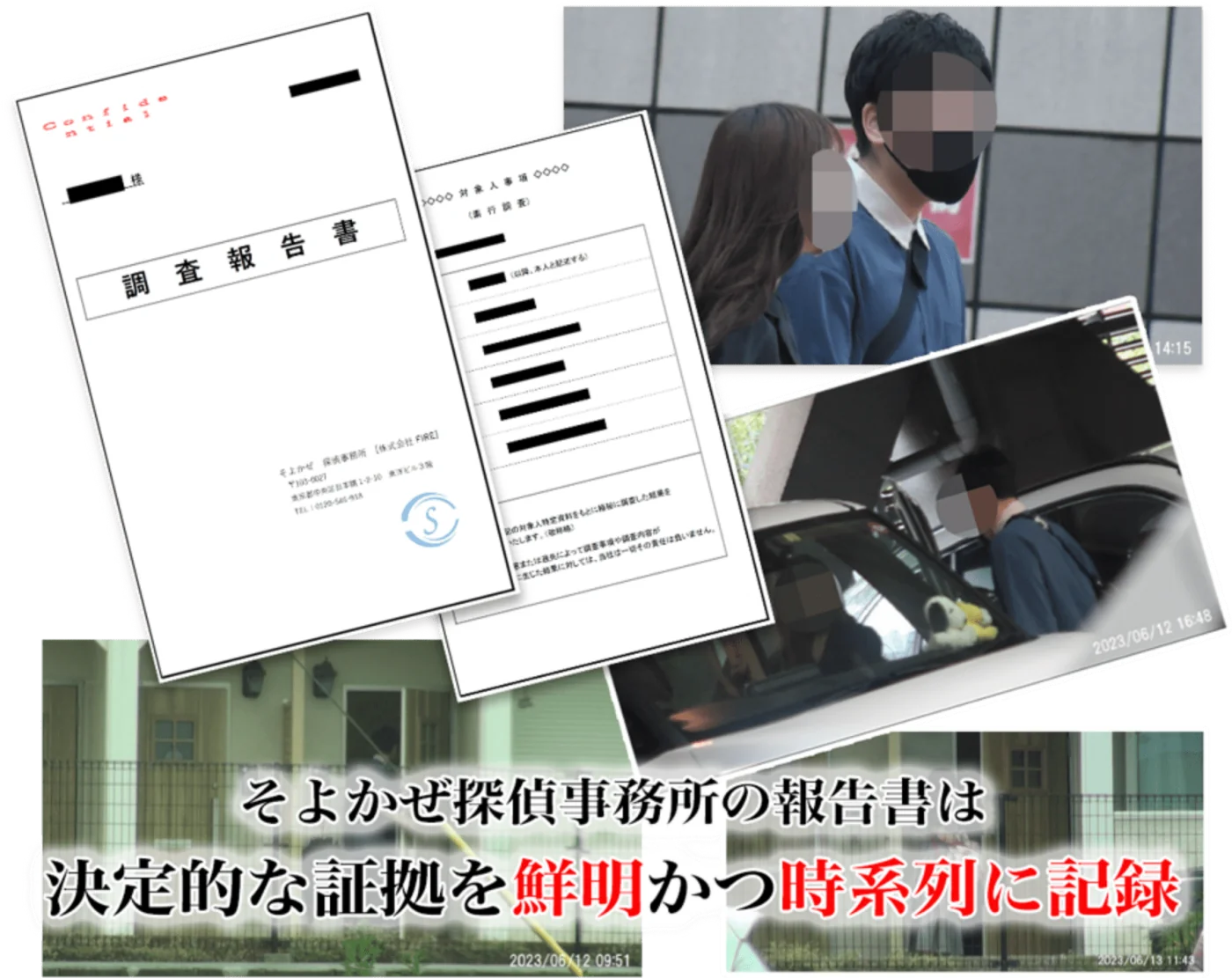 鮮明かつ時系列で記録される調査報告書のイメージ